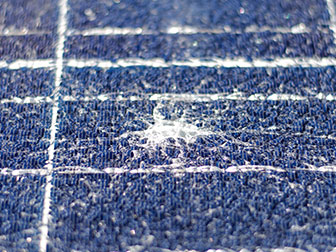 Smashed solar panel that could be fixed by Bradley Mechanical